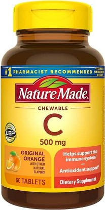 Picture of Nature Made Chewable Vitamin C 500 mg, Dietary Supplement for Immune Support, 60 Tablets, 60 Day Supply