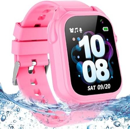 Picture of Waterproof Smart Watch for Kids 3-12 Years Boys Girls Learning Toys with 26 Puzzle Games Pedometer Camera Video Recording Music Player Alarm Timer HD Touchscreen Toddler Watch Birthday Gift