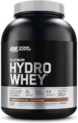 Picture of Optimum Nutrition Platinum Hydrowhey Protein Powder, 100% Hydrolyzed Whey Protein Isolate Powder, Flavor: Turbo Chocolate, 40 Servings, 3.61 Pounds (Packaging May Vary)