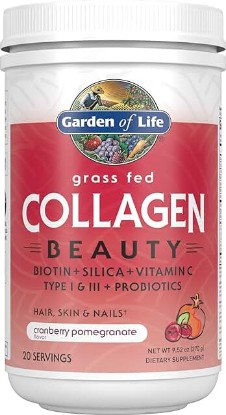 Picture of Garden of Life Grass Fed Collagen Beauty - Cranberry Pomegranate, 20 Servings, Collagen Powder for Women Men Hair Skin Nails, Collagen Peptides Powder, Collagen Protein Hydrolyzed Collagen Supplement