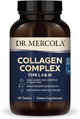 Picture of Dr. Mercola Collagen Complex Tablets, 30 Servings (90 Tablets), Dietary Supplement, Promotes Youthful-Looking Skin, Non-GMO, MSC Certified