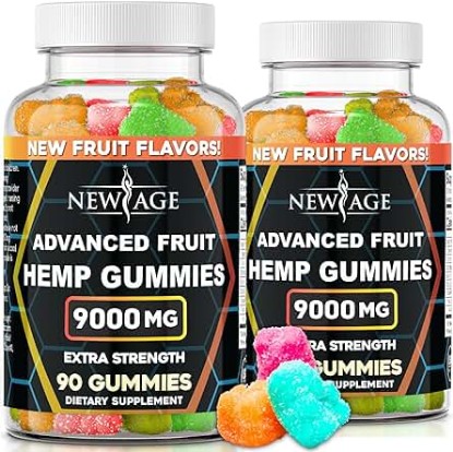 Picture of NEW AGE Naturals Fruit Advanced Hemp Gummies - Natural Hemp Oil Infused Gummies (9000 Fruit (Pack of 2))