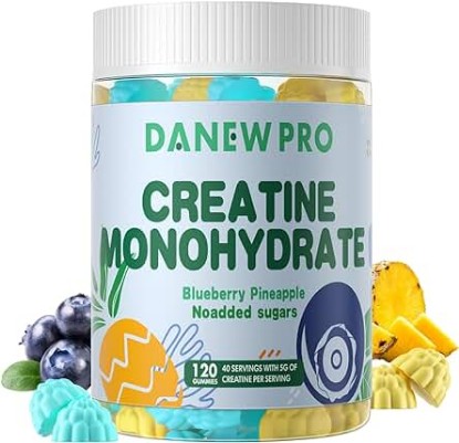 Picture of Creatine Monohydrate Gummies 5000mg for Men & Women, Creatine Monohydrate for Muscle Strength, Muscle Builder, Energy Boost, Pre-Workout Supplement(120 Count)-Blueberry Pineapple Flavor