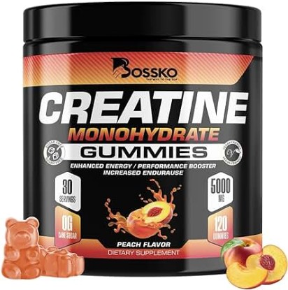 Picture of Creatine Monohydrate Gummies for Men & Women-5g of Creatine Monohydrate per Serving- Increase Strength and Build Muscle, Sugar Free, Vegan, Peach Flavor, 120 Count