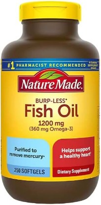 Picture of Nature Made Burp-Less Fish Oil 1200 mg Softgels, 250 ct. with taha Sticker