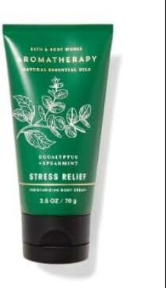 Picture of Bath and Body Works Travel Size Body Care - 2.5 Oz 24 Hour Moisture Body Cream - Many Scents! (Stress Relief - Eucalyptus + Spearmint)