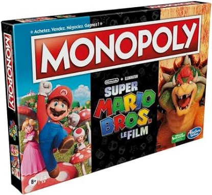 Picture of MONOPOLY : Super Mario Bros. Movie Edition, Board Game for Kids, Includes Bowser Pawn