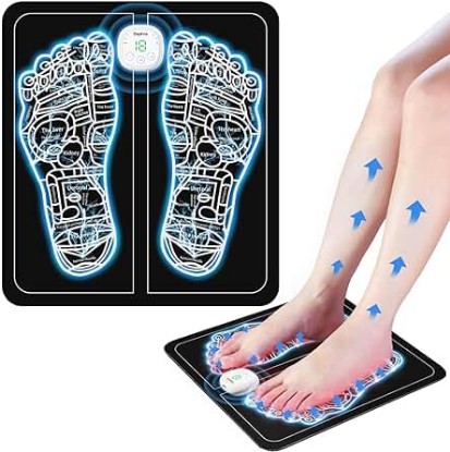 Picture of EMS Foot Massager Mat for Neuropathy - Foot Massager for Pain Plantar Relief, Improve Circulation, Muscle Relaxation, Portable & Rechargeable Feet Massager Pad with 6 Modes &19 Levels