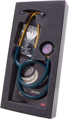 Picture of 3M Health Care MMM 5807 Littman Classic III Monitoring Stethoscope, Rainbow Finish, Caribbean Blue Tubing, 27" Length