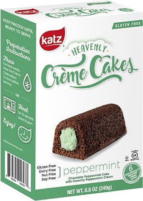 Picture of Katz Gluten Free Peppermint Crème Cakes | Dairy Free, Nut Free, Soy Free, Gluten Free | Kosher (1 Pack of 6 Crème Cakes, 8.8 Ounce)