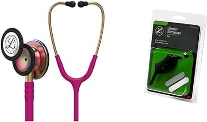 Picture of 3M 5806 Littmann Classic III Rainbow-Finish Monitoring Stethoscope with Black Identification Tag, 27" Raspberry Tube