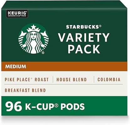 Picture of Starbucks K-Cup Coffee Pods—Medium Roast Coffee—Variety Pack—100% Arabica—1 box (96 pods)