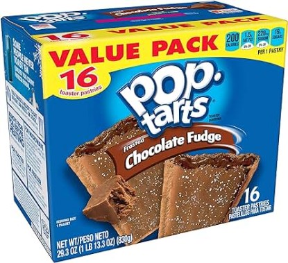 Picture of Pop-Tarts Breakfast Toaster Pastries, Frosted Chocolate Fudge Flavored, Value Pack, 29.3 oz (16 Count)(Pack of 8)