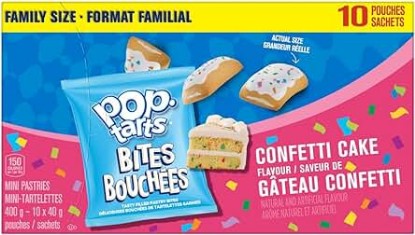 Picture of Kellogg's Pop-Tarts Bites, Mini Pastries Confetti Cake Flavour, 10 pouches, 400g/14.1 oz., {Imported from Canada}