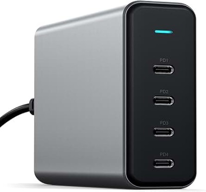 Picture of Satechi 165W USB C 4-Port GaN Charging Station – Compatible with MacBook Pro/Air M1 M2 M3, 2021 iPad Pro M1, iPhone 15 Pro Max/15 Pro/15/15 Plus