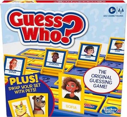 Picture of Hasbro Gaming Guess Who? Board Game, with People and Pets Cards, The Original Guessing Game for Kids, Ages 6 and Up (Amazon Exclusive)