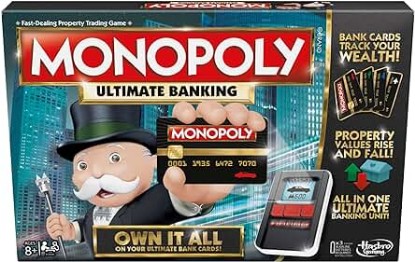 Picture of Hasbro Gaming Monopoly Ultimate Banking Edition Board Game for Families and Kids Ages 8 and Up, Electronic Banking Unit (Amazon Exclusive)