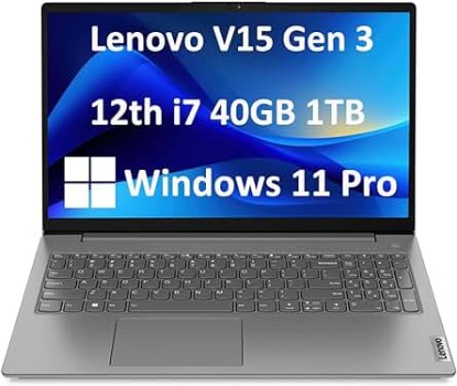 Picture of Lenovo Laptop V15 for Business (15.6" FHD Anti-Glare, Intel i7-1255U, 40GB RAM, 1TB PCIe SSD) Webcam w/ Shutter, Military Grade, Numeric Keypad, Type-C, Ethernet, Wi-Fi, Win 11 Pro, Grey - 2024