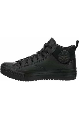 Picture of Converse Unisex Chuck Taylor All Star Malden Street Mid High Sneaker Boot Leather - Lace up Closure Style - Black