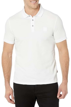 Picture of BOSS Men's Square Patch Logo Slim Fit Pique Polo Shirt