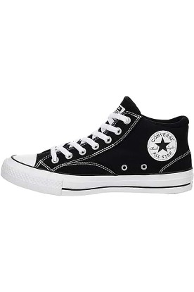 Picture of Converse Unisex Chuck Taylor All Star Malden Street Mid High Canvas Sneaker - Lace up Closure Style - Black White, 11 Women/9 Men