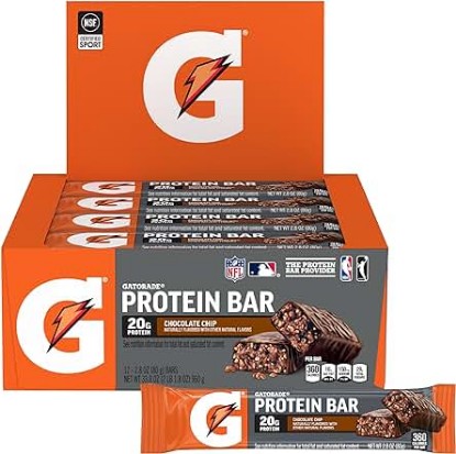 Picture of Gatorade Whey Protein Recover Bars, Chocolate Chip, 2.8 ounce(Pack of 12)