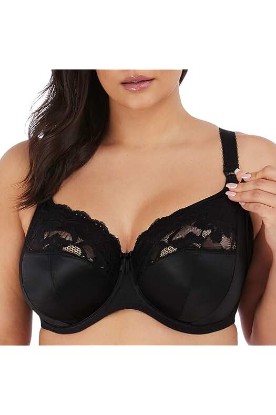 Picture of Elomi Molly Stretch Lace Underwire Nursing Bra (4542),32KK,Black