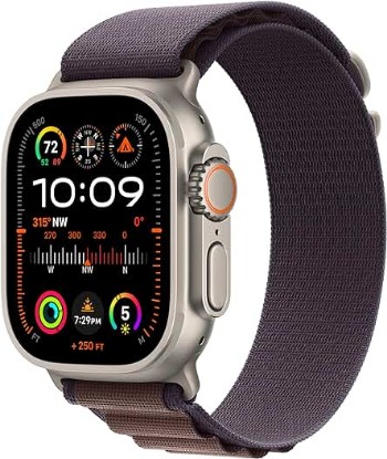 Picture of Apple Watch Ultra 2 [GPS + Cellular 49mm] Smartwatch with Rugged Titanium Case & Indigo Alpine Loop Large. Fitness Tracker, Precision GPS, Action Button, Extra-Long Battery Life, Carbon Neutral