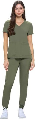 Picture of Natural Uniforms Womens Essential Cool Stretch Jogger Scrub Set with Regular and Petite Sizes