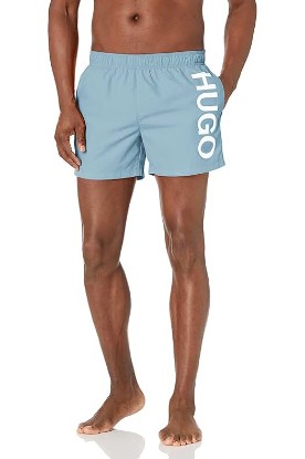 Picture of HUGO Men's Vertical Logo Swim Trunks