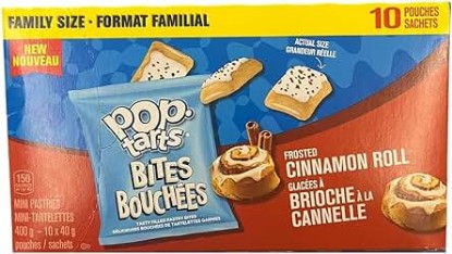 Picture of Pop-Tarts Bites Mini Pastries Frosted Cinnamon Roll Flavour - Family Size, 10 Pouches, 400g/14.1 oz (Shipped from Canada)