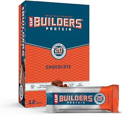 Picture of CLIF Builders - Chocolate Flavor - Protein Bars - Gluten-Free - Non-GMO - Low Glycemic - 20g Protein - 2.4 oz. (12 Count)