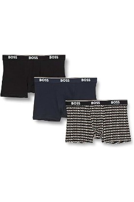 Picture of BOSS Men's 3-Pack Multi Design Bold Logo Trunks