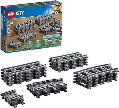 Picture of LEGO City Tracks 60205-20 Pieces Extension Accessory Set, Train Track and Railway Expansion, Compatible with LEGO City Sets, Building Toy for Kids, Great Gift for Train and LEGO City Enthusiasts