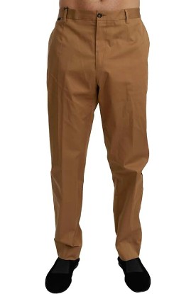 Picture of Dolce & Gabbana BEST SELLERS - Brown Chinos Trousers Cotton Stretch Pants - IT56 | XXL