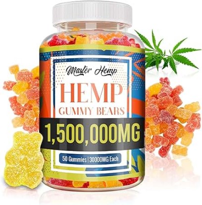 Picture of Naturals Organic Hemp Gummies High Strength - Vegan Hemp Oil Infused Gummies Edibles Performance L-Theanine Ashwagandha Focus Calm, Bloom Favorite Gummy