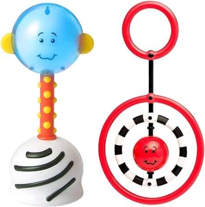 Picture of SmartNoggin Baby Developmental Milestones Set: NogginStik Developmental Light-Up Rattle and NogginRings Reaching and Grasping Rings