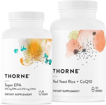 Picture of THORNE Super EPA and Red Yeast Rice & CoQ10 Bundle - Supports Cardiovascluar, Joints, Brain, and Skin Health - 90 to 120 Servings