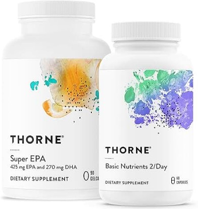 Picture of THORNE Wellness Essentials Bundle - Omega-3 & Multivitamin Combo - Super EPA & Basic Nutrients 2/Day - 30 Servings