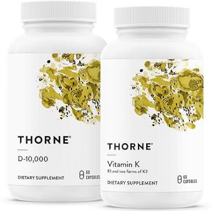 Picture of THORNE Bone Health Bundle - Vitamin D3 & Vitamin K - Supports Healthy Bones, Teeth Muscles, Cardiovascular, and Immune Function - 30 to 60 Servings