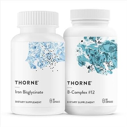 Picture of THORNE Nutrient Essentials Duo - Iron Bisglycinate & B-Complex #12 for Energy Support and Blood Support - 60 Servings