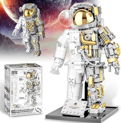 Picture of Space Astronaut Building Block Set, 966 Pcs Astronaut Building Set for Adults, Space Building Kit Toys Gifts for Kids 8-14 with Display Stand