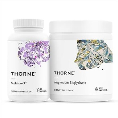 Picture of THORNE Sleep Support Duo - Magnesium Bisglycinate Powder + Melaton-3 for Restful Sleep - 60 Servings