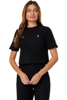 Picture of Ted Baker womens Katyyj Woven Tee With Welt Pockets