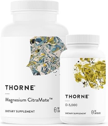 Picture of THORNE Magnesium CitraMate & Vitamin D-5000 Duo - Heart, Bones, Muscles - 60 to 90 Servings