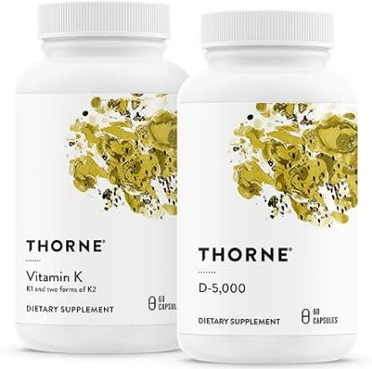 Picture of THORNE Bone Health Bundle - Vitamin K & Vitamin D-5000 Combo for Strong Bones - 30 to 60 Servings