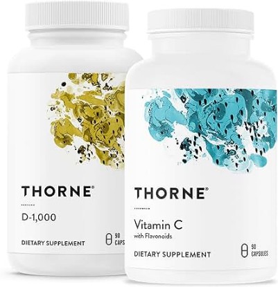 Picture of THORNE Immune Support Combo - Vitamin D3 & Vitamin C Blend for Healthy Immune Function - 30 to 90 Servings