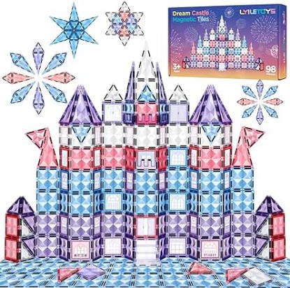 Picture of Dream Frozen Castle Magnetic Tiles Birthday Toys Gifts for Kids, Age 3-4-5-6-8 Magnetic Blocks Educational Toys, Boys and Girls Birthday Gifts.