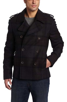 Picture of Ted Baker Men's Antrim Double Breast Subtle Check Reefer Jacket