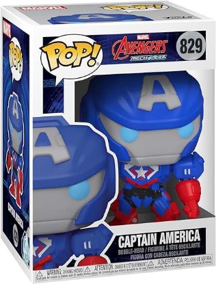 Picture of Funko POP Pop! Marvel: Marvel Mech - Captain America Multicolor, 3.75 inches